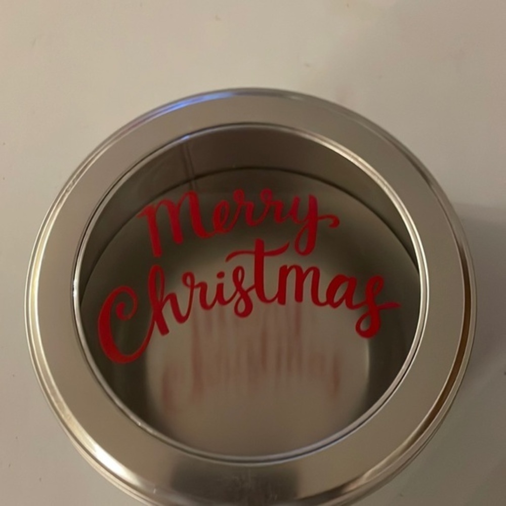 Silver Christmas tin